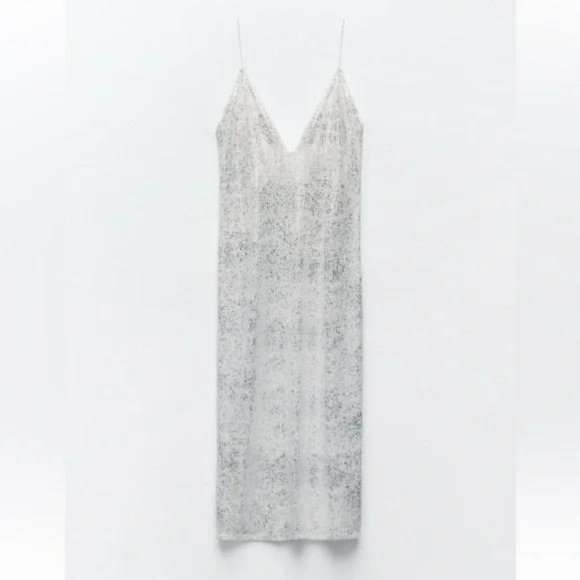 ZARA SEQUIN MIDI DRESS - Picture 2 of 6